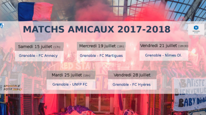 GF38 : le programme des matchs amicaux